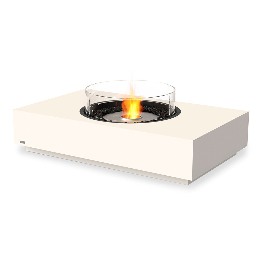 Martini 50 Ethanol Fire Pit Table Bone Stainless Steel Burner Screen