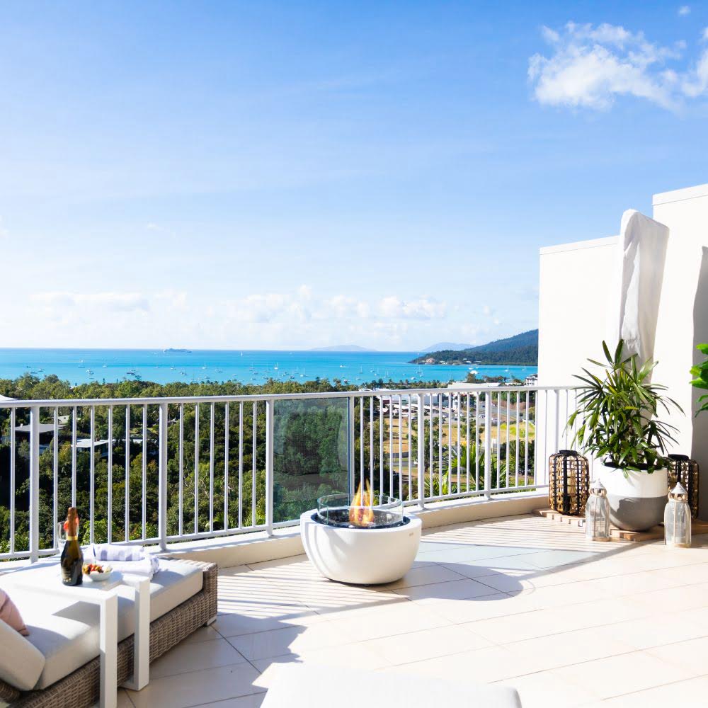 Pod-30-Ethanol-Fire-Pit-Table-Bone-Stainless-Steel-Burner-Sun-Balcony