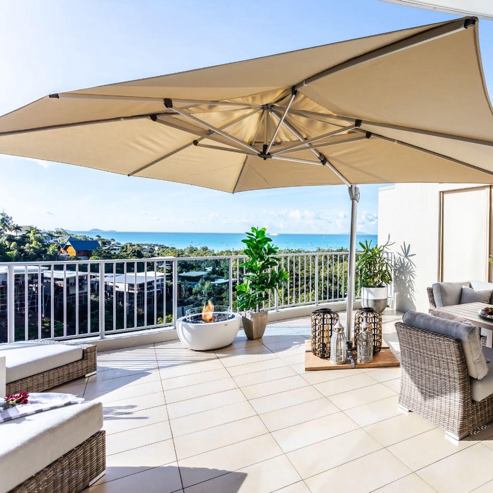 Pod-30-Ethanol-Fire-Pit-Table-Bone-Umbrella-Balcony