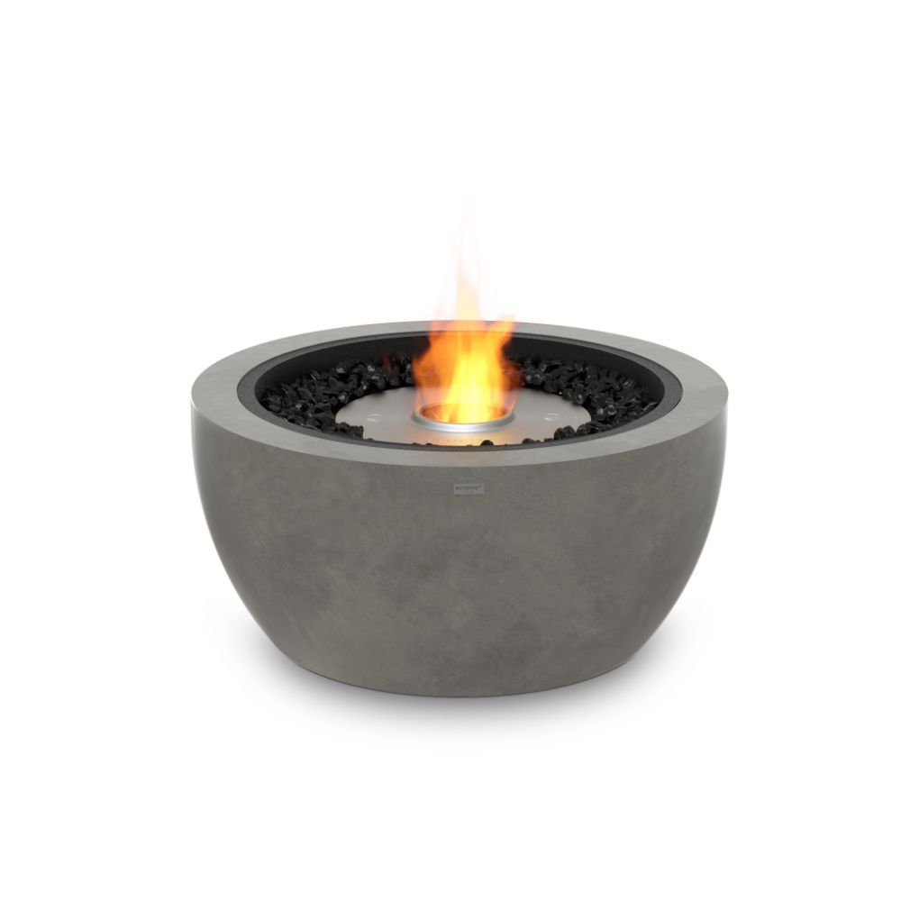 Pod 30 Ethanol Fire Pit Table Natural Stainless Steel Burner