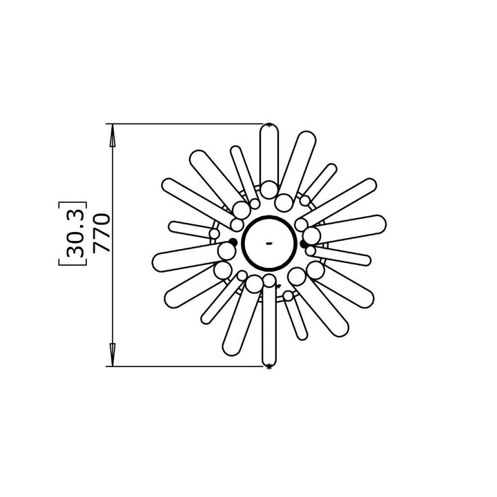 Stix 8 Ethanol Fire Pit Technical Drawing Plan View
