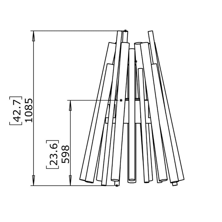 Stix 8 Ethanol Fire Pit Technical Drawing Side View