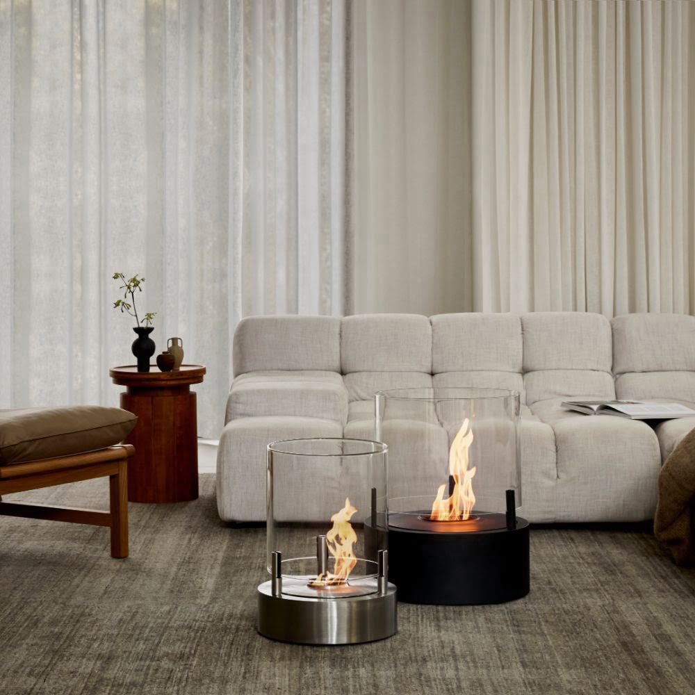 T-Lite 3 Ethanol Fireplace Pair Living Room