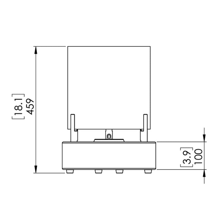 T-Lite 3 Ethanol Fireplace Technical Drawing Front View