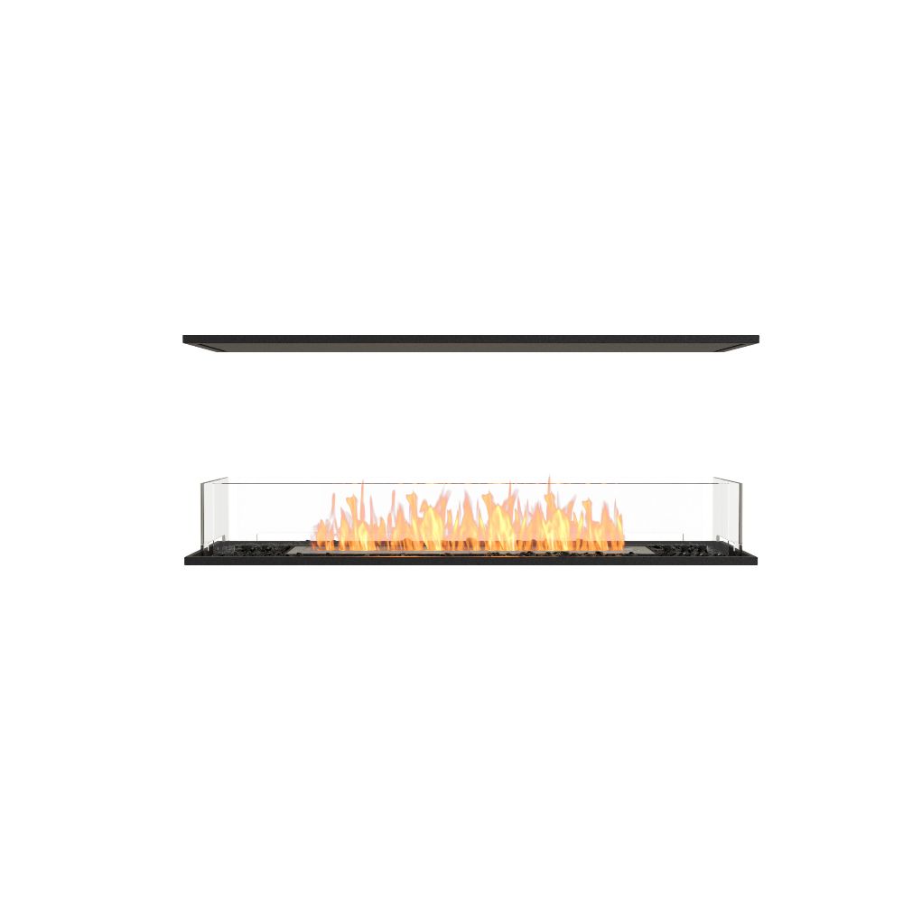 Flex 50IL Modern ethanol fireplace with flames on a white background
