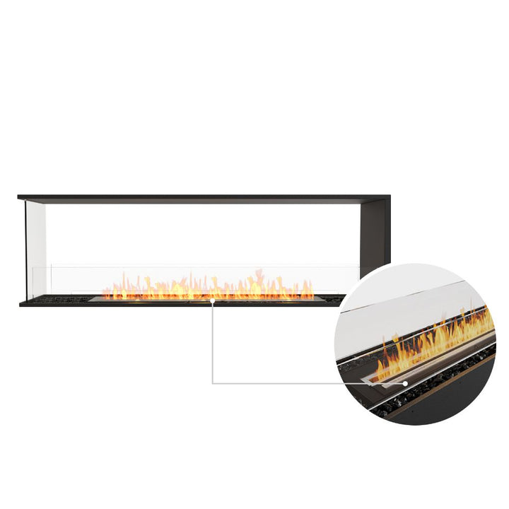 flex 68pn peninsula ethanol fireplace insert black ceramic burner