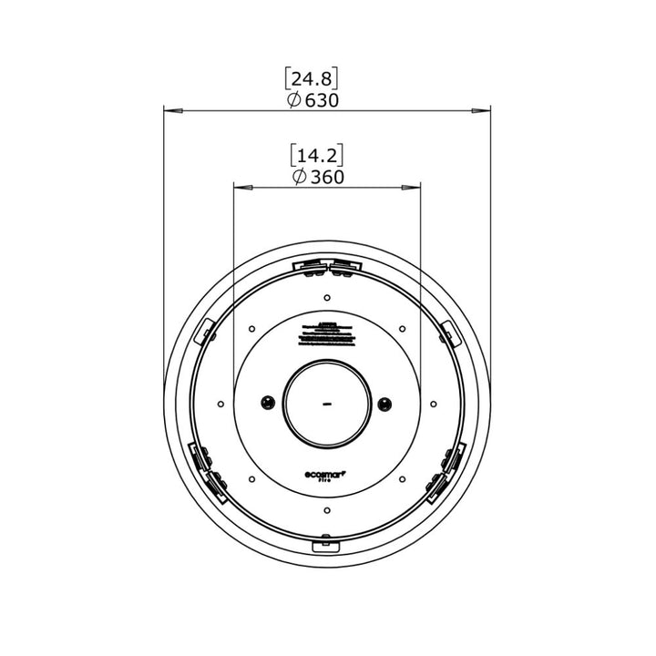 round 20 ethanol burner kit Technical Drawing Plan View