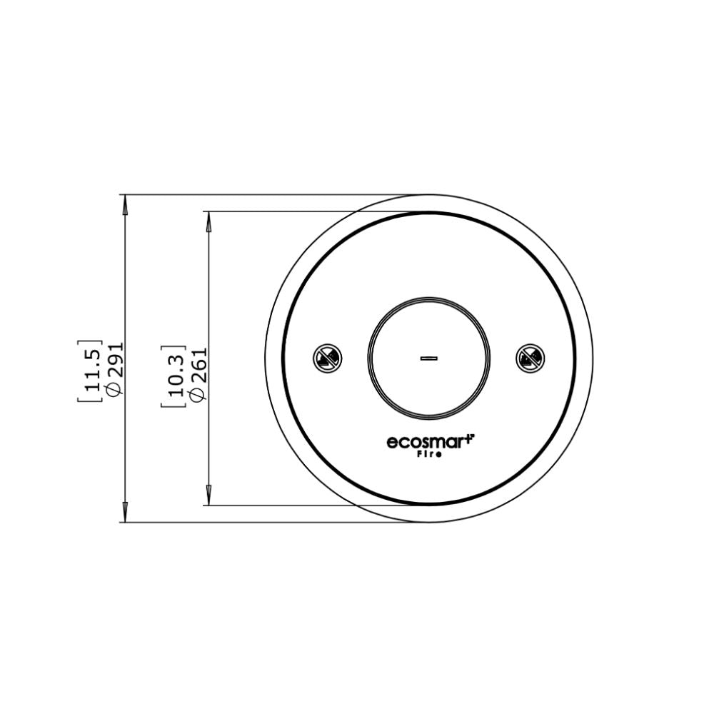 AB3 Ethanol Burner Insert Technical Drawing Plan View