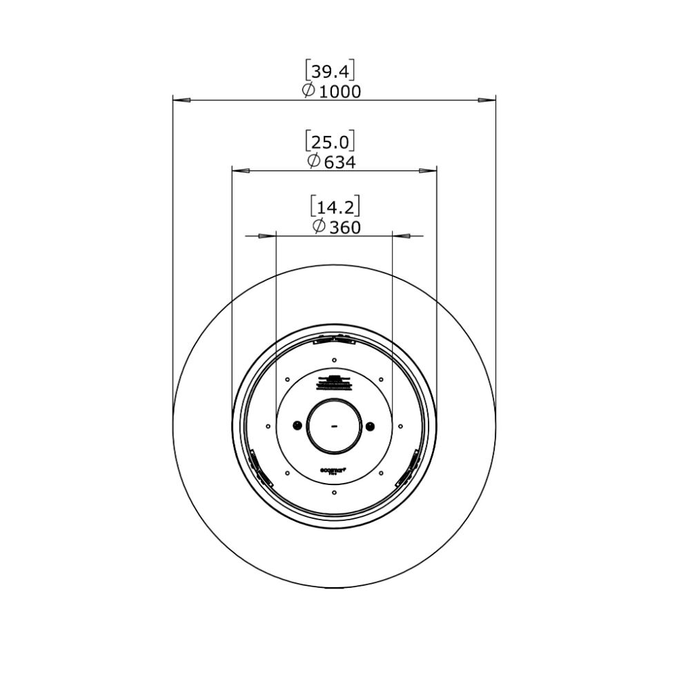 Ark 40 Ethanol Fire Pit Table Technical Drawing Plan View