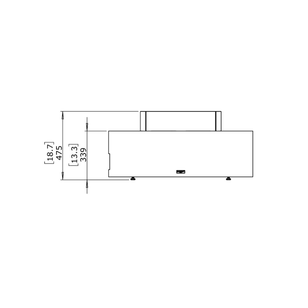 Ark 40 Ethanol Fire Pit Table Technical Drawing Side View