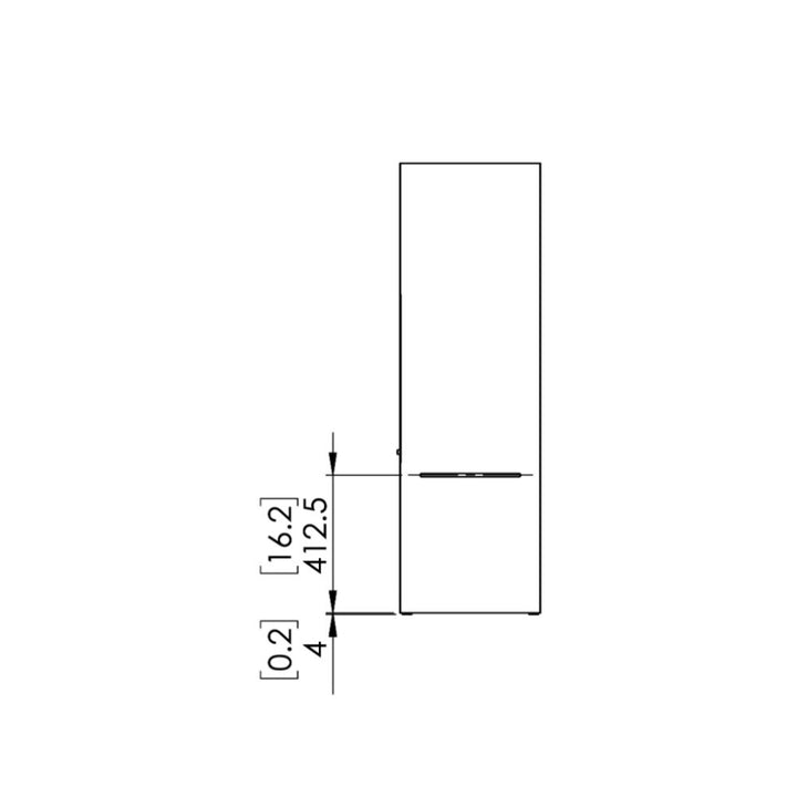 Be Ethanol Fireplace Technical Drawing Side View