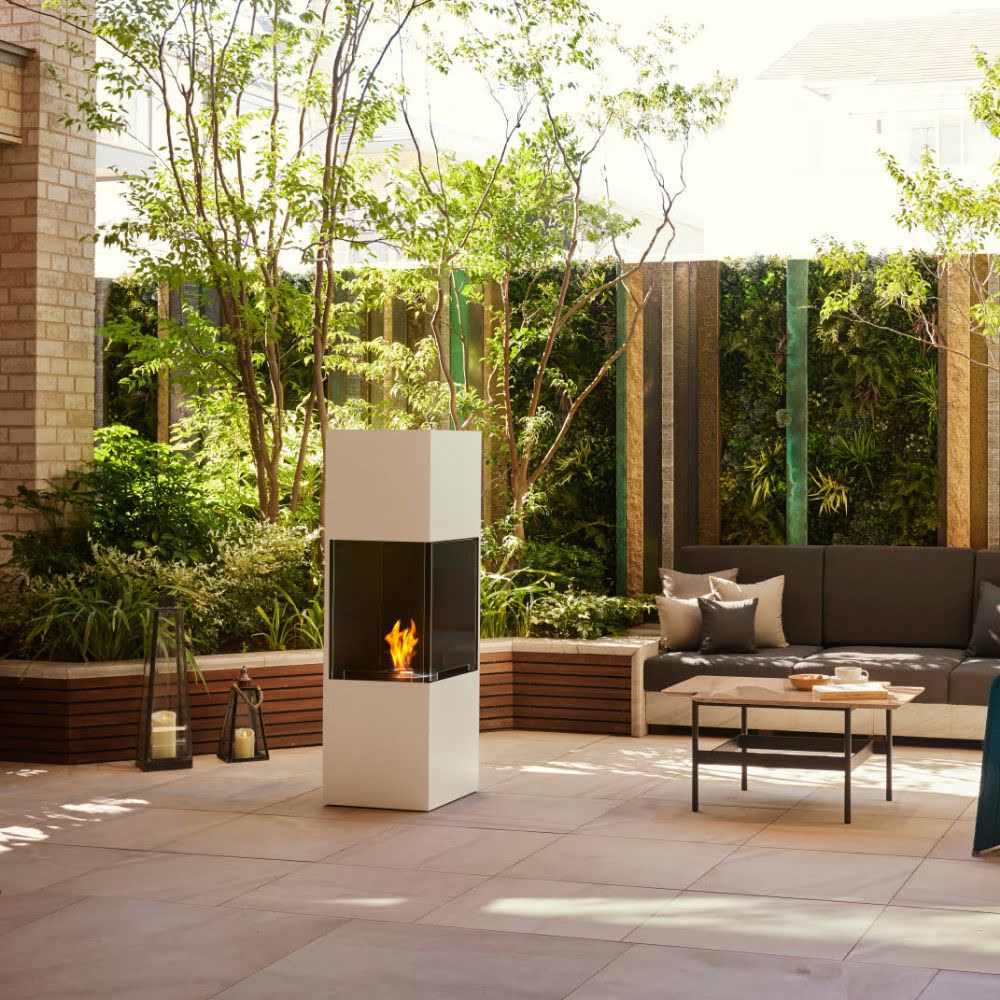 Be Ethanol Fireplace White Garden