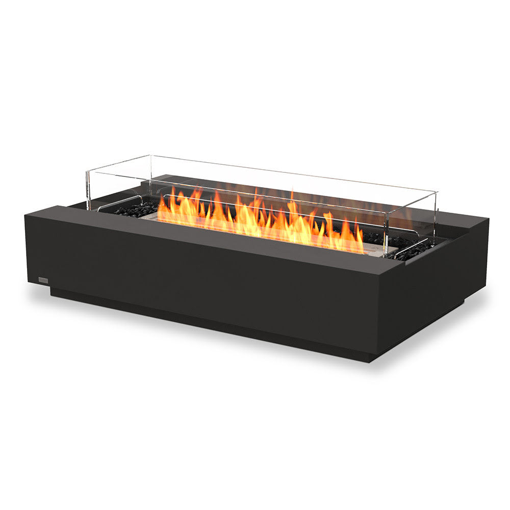 Cosmo 50 Ethanol Fire Pit Table Graphite Stainless Steel Burner Screen