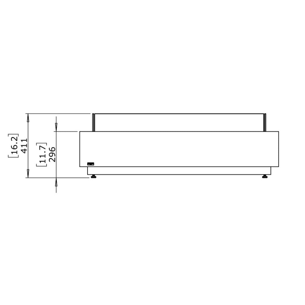 Cosmo 50 Ethanol Fire Pit Table Technical Drawing Side View