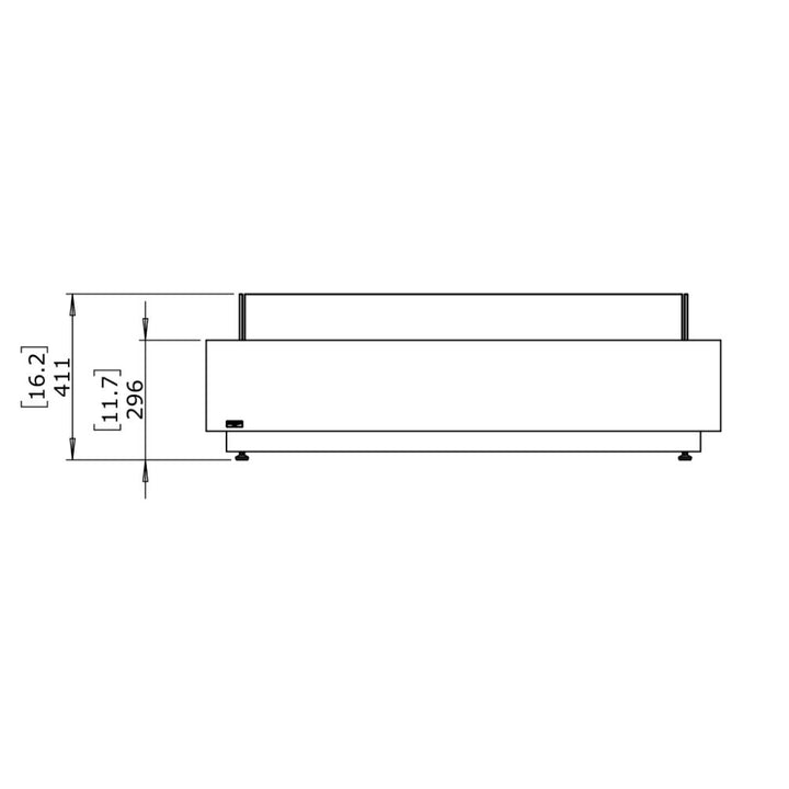 Cosmo 50 Ethanol Fire Pit Table Technical Drawing Side View