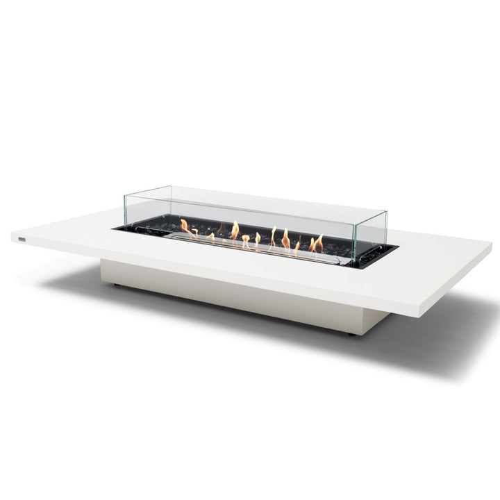 Daiquiri 70 Ethanol Fire Pit Table Bone Stainless Steel Burner Screen