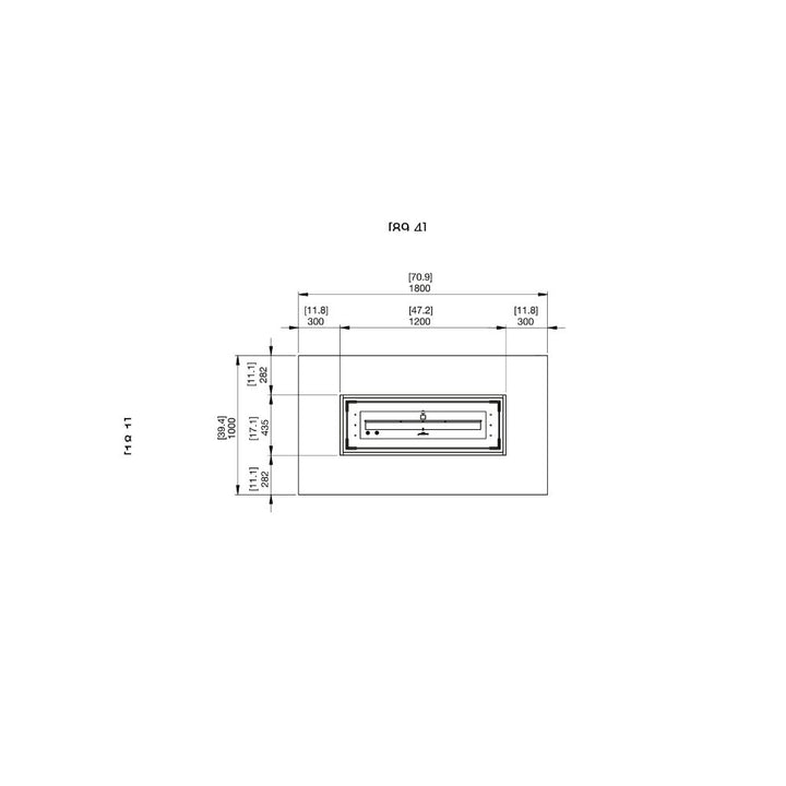 Daiquiri 70 Ethanol Fire Pit Table Technical Drawing Plan View