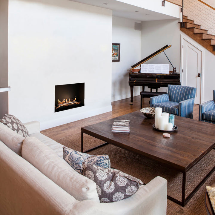 Heritage 56SS Single Sided Ethanol Fireplace Insert white wall