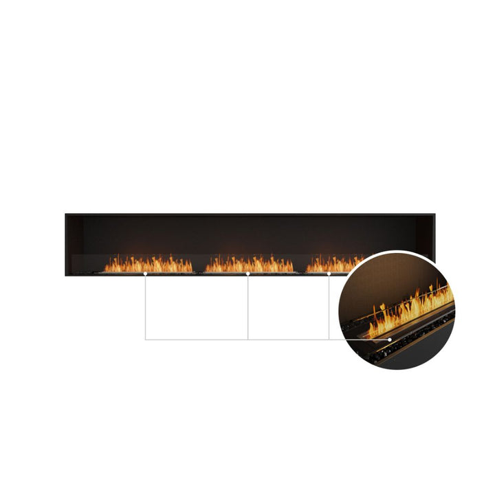 Flex 122SS Single Sided Ethanol Fireplace Insert black ceramic