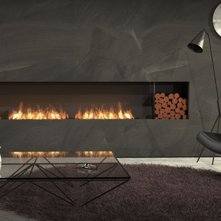 Flex 122SS Single Sided Ethanol Fireplace Insert dark wall