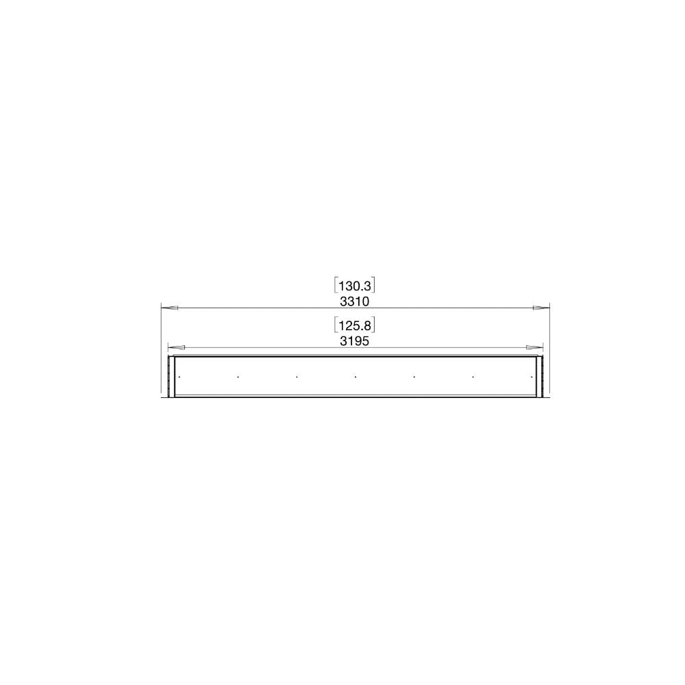 Flex 122SS Single Sided Ethanol Fireplace Insert technical drawing top