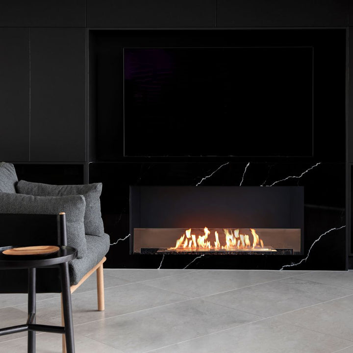 Flex 158SS Single Sided Ethanol Fireplace Insert black marble 