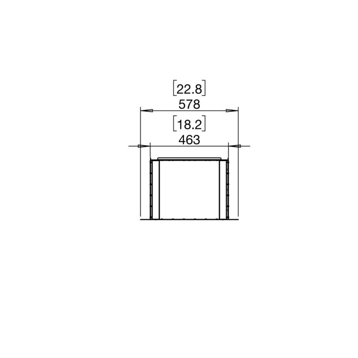 Flex 18SS Single Sided Ethanol Fireplace Insert Technical Drawing Plan View