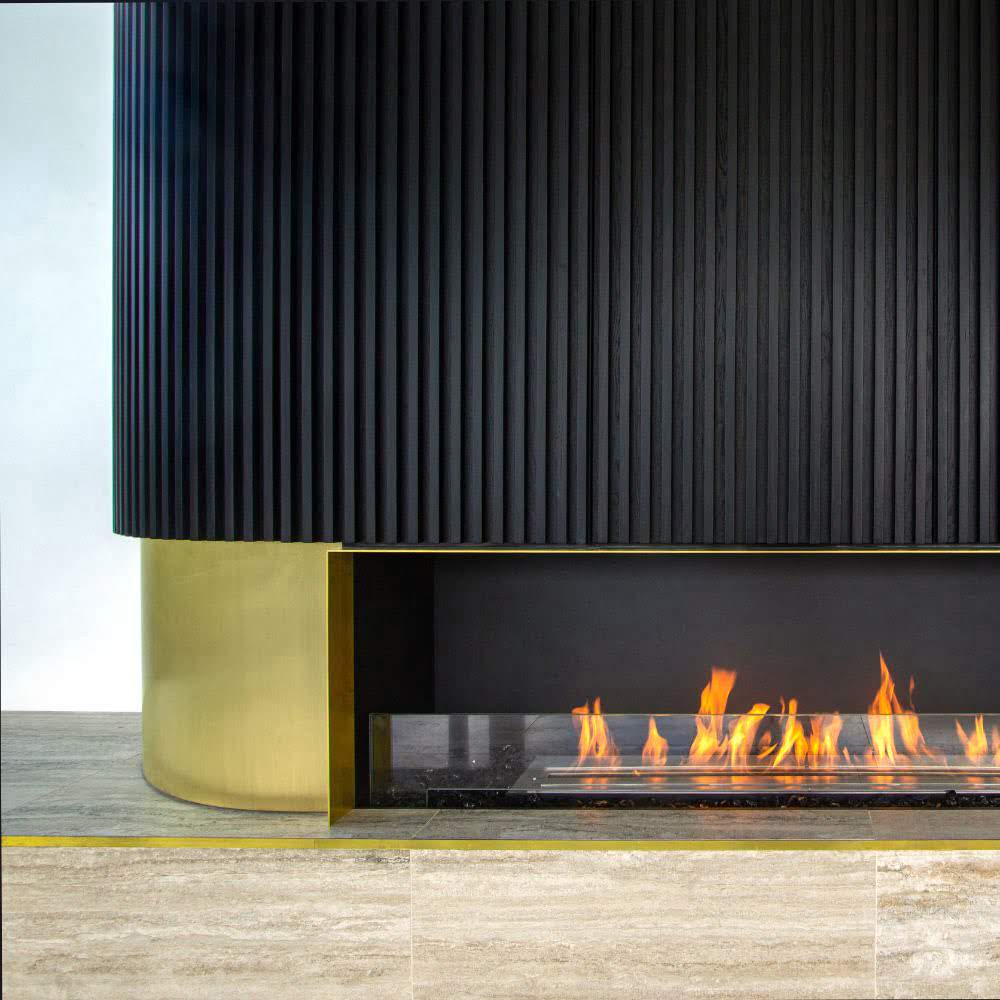 Flex 18SS Single Sided Ethanol Fireplace Insert Wooden Floors