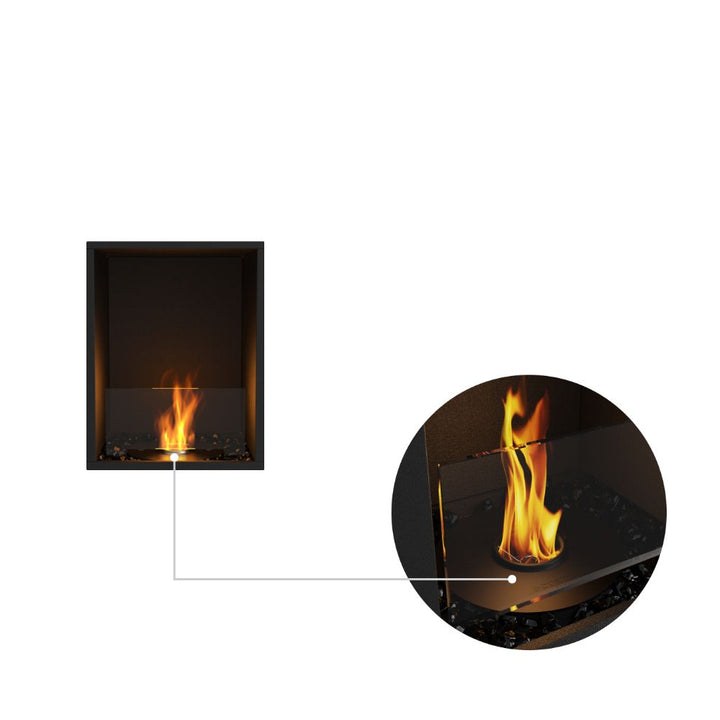 Flex 18SS Single Sided Ethanol Fireplace Insert black ceramic