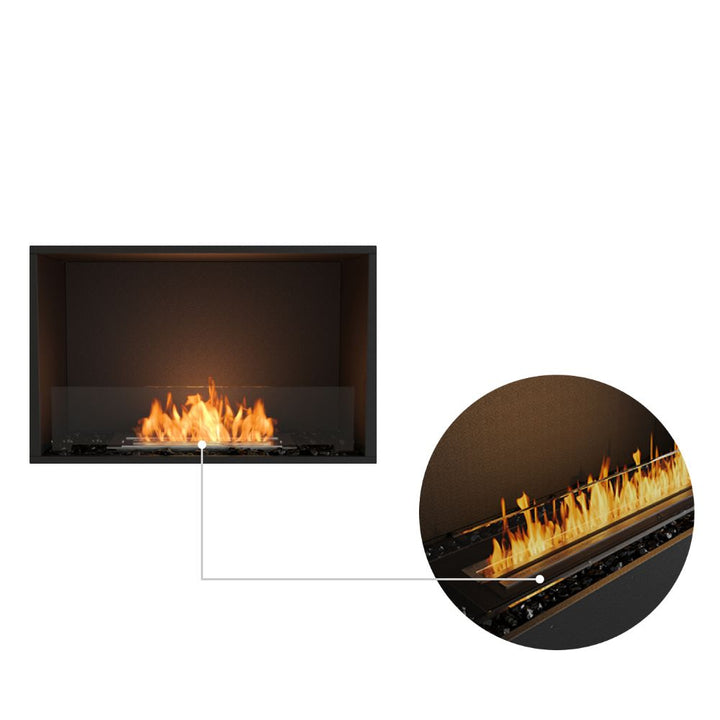 Flex 32SS Single Sided Ethanol Fireplace Insert Black Ceramic