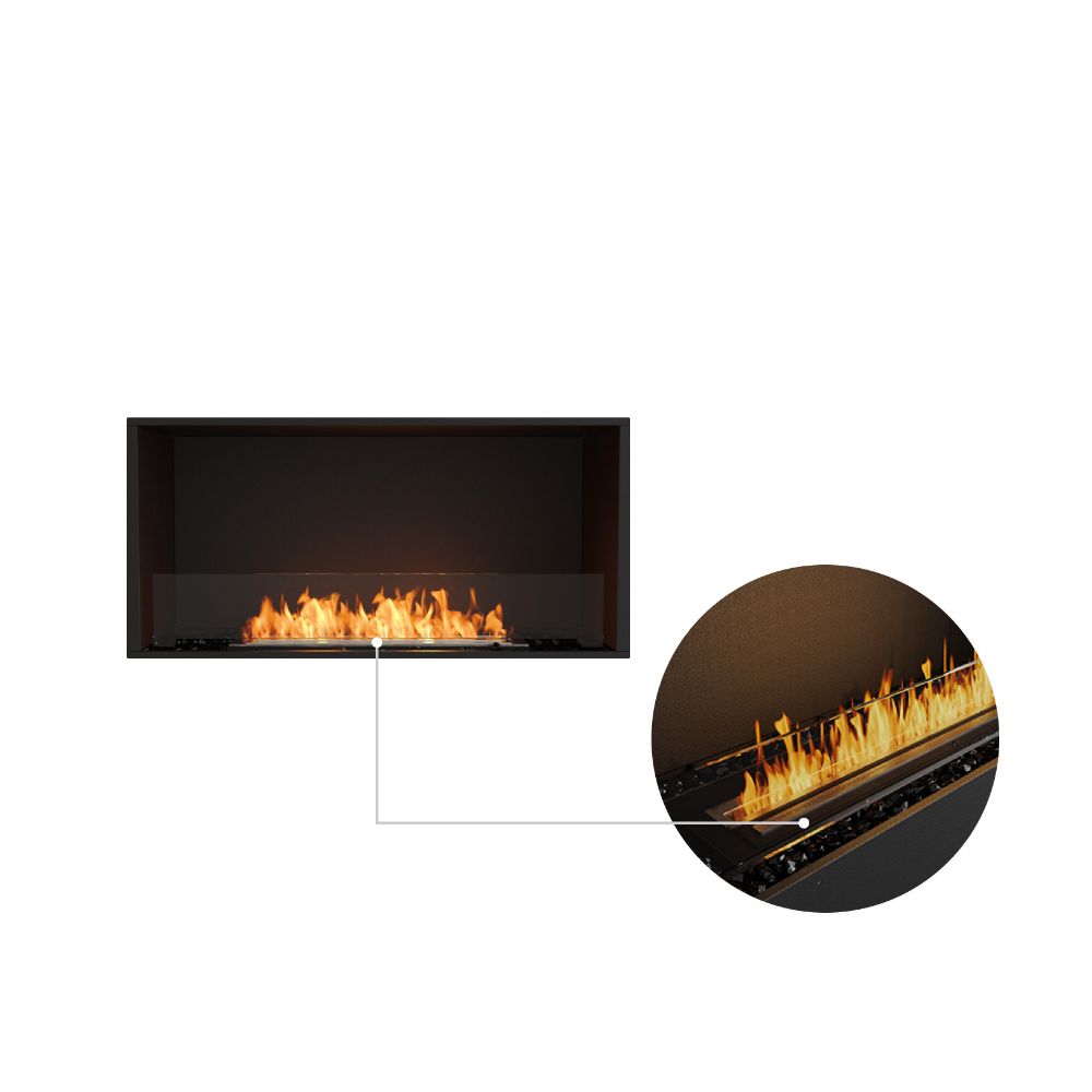 Flex 42SS Single Sided Ethanol Fireplace Insert Black Ceramic Burner Close Up