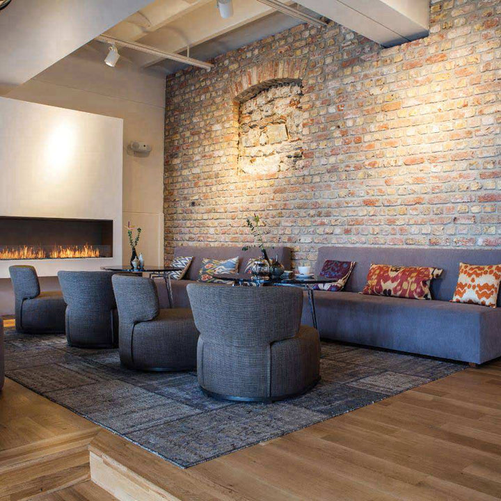 Flex 42SS Single Sided Ethanol Fireplace Insert Exposed Brick Accent Wall