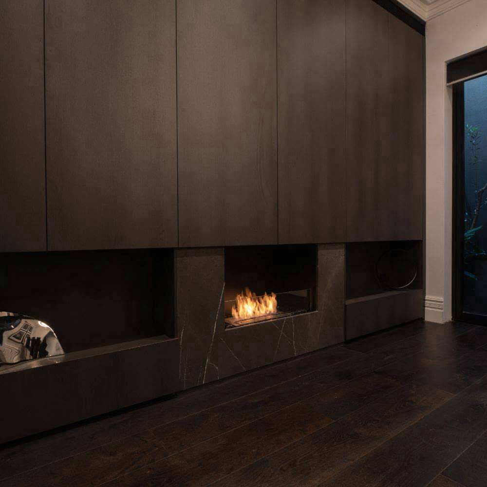 Flex 42SS Single Sided Ethanol Fireplace Insert Sleek Black Wall Design