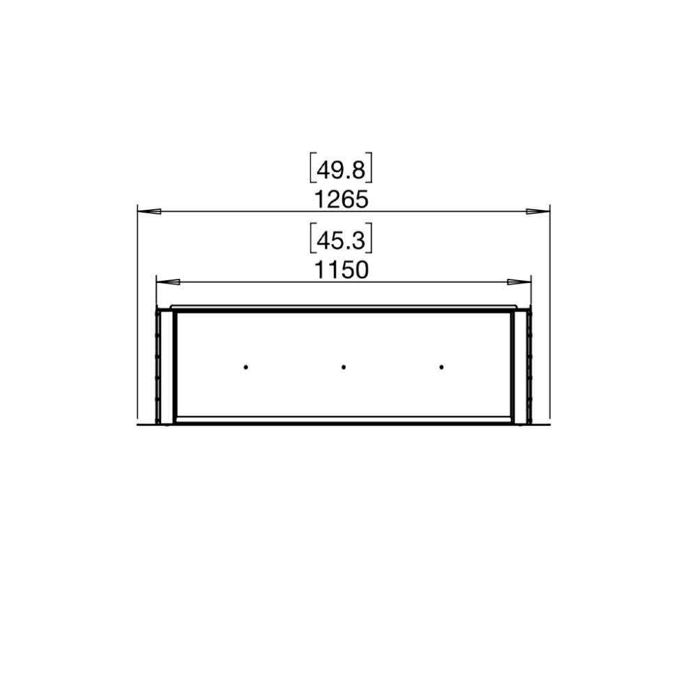 Flex 42SS Single Sided Ethanol Fireplace Insert Technical Drawing Plan View