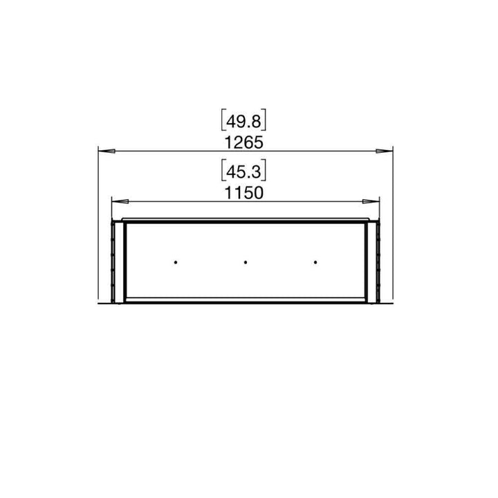 Flex 42SS Single Sided Ethanol Fireplace Insert Technical Drawing Plan View