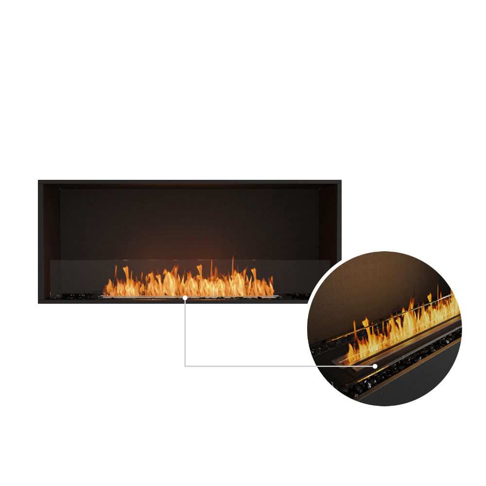 Flex 50SS Single Sided Ethanol Fireplace Insert Black Ceramic Burner Close Up