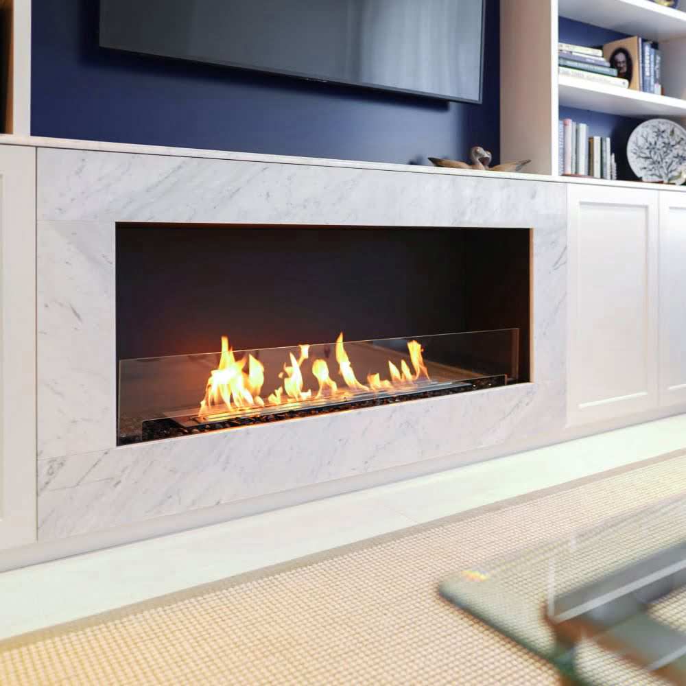 Flex 50SS Single Sided Ethanol Fireplace Insert Classic Lounge Area