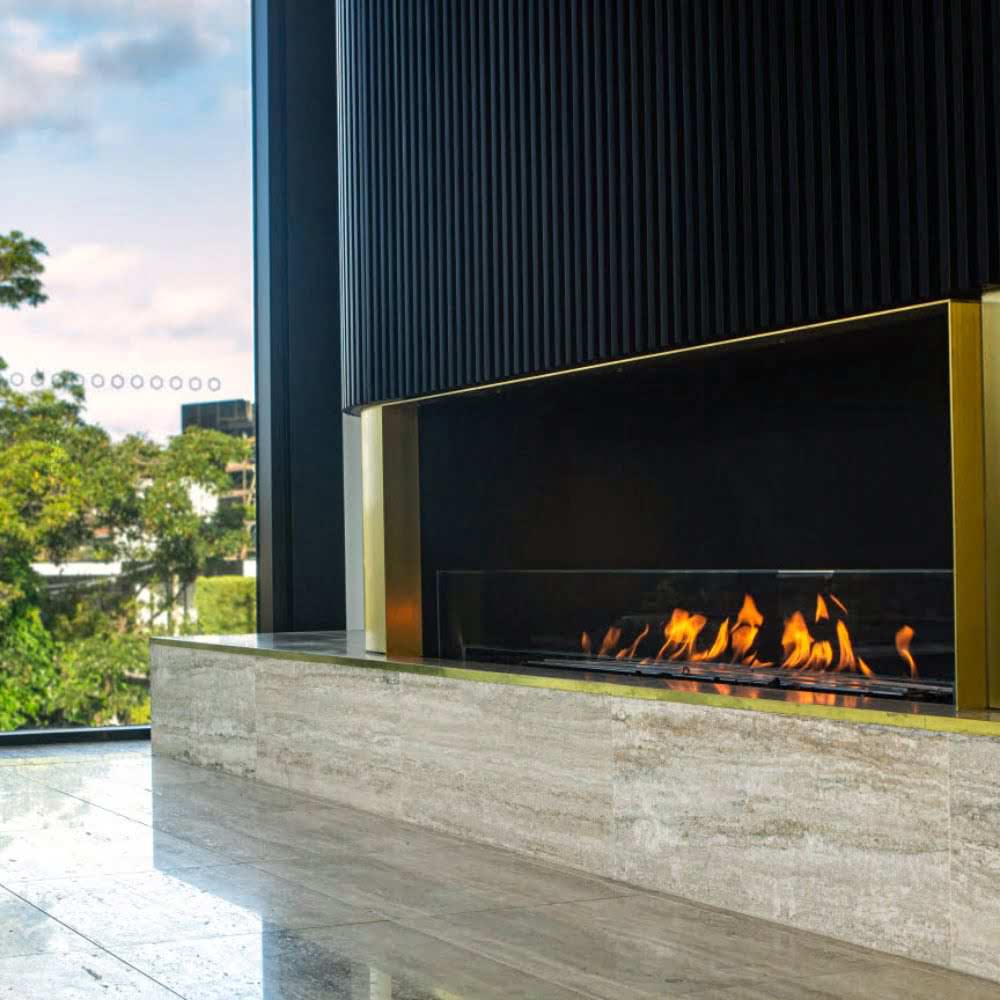 Flex 50SS Single Sided Ethanol Fireplace Insert Luxurious Living Space with View