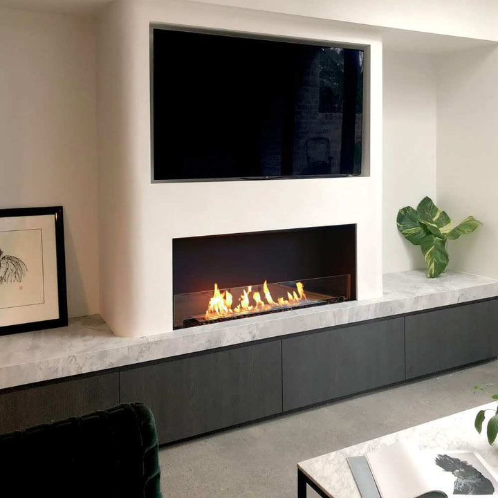 Flex 50SS Single Sided Ethanol Fireplace Insert Minimalist Living Room