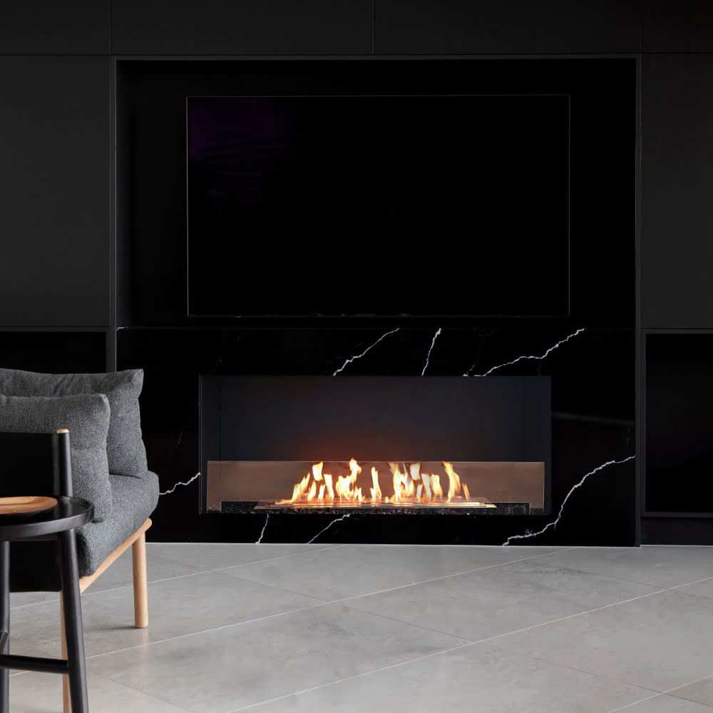 Flex 50SS Single Sided Ethanol Fireplace Insert Spacious Living Area TV