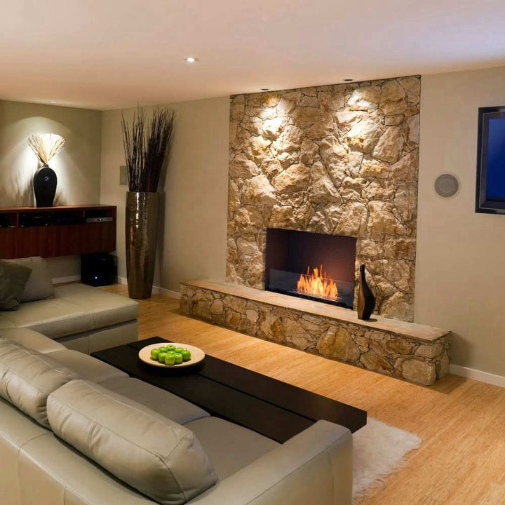 Flex 50SS Single Sided Ethanol Fireplace Insert Stylish Indoor Fireplace Lounge