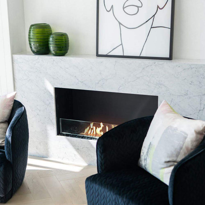 Flex 68SS Single Sided Ethanol Fireplace Insert Contemporary Room Soft Lighting