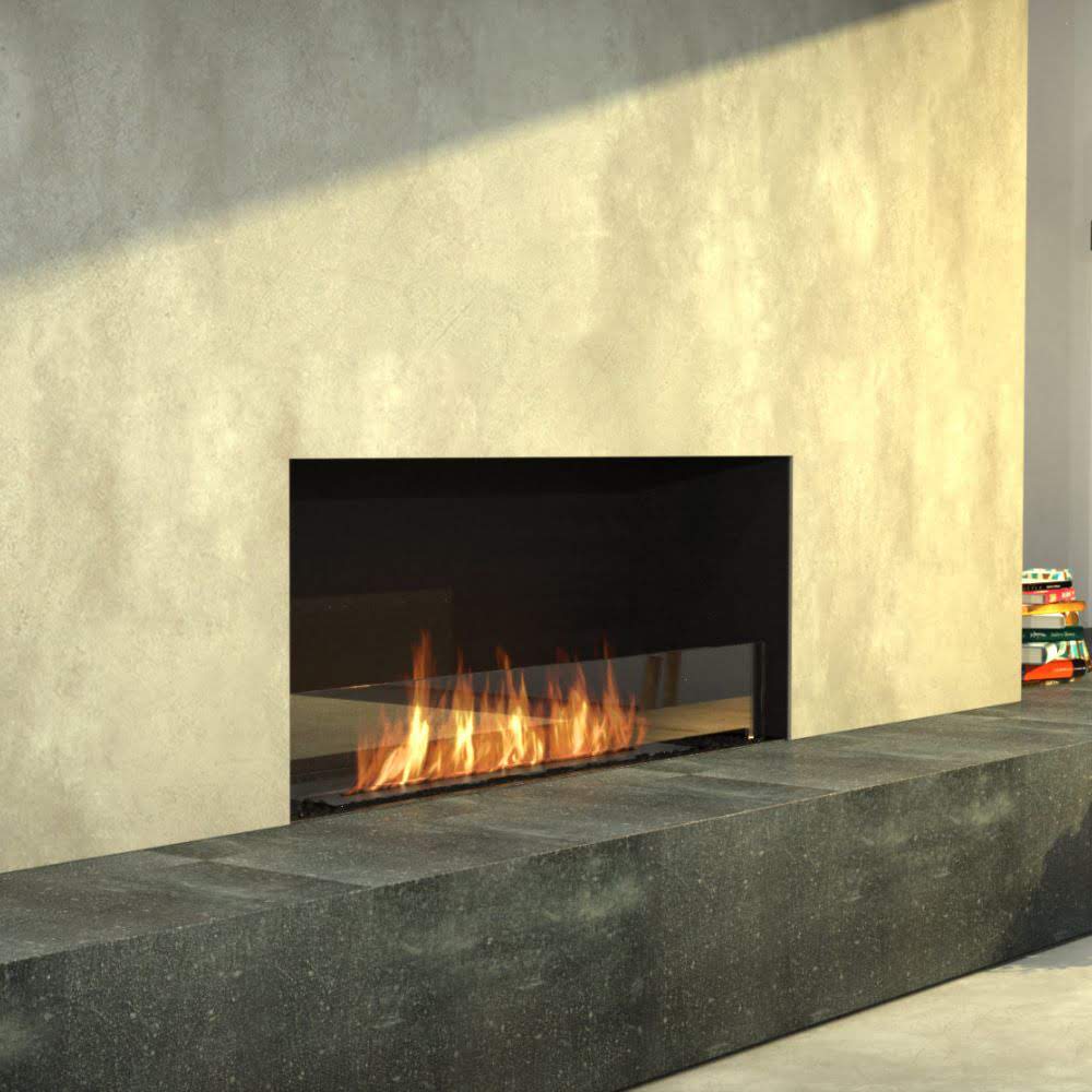 Flex 68SS Single Sided Ethanol Fireplace Insert Subtle Elegance Textured Backdrop