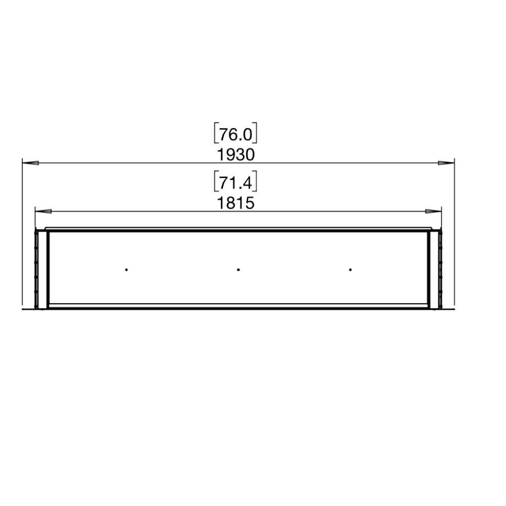 Flex 68SS Single Sided Ethanol Fireplace Insert Technical Drawing Plan View