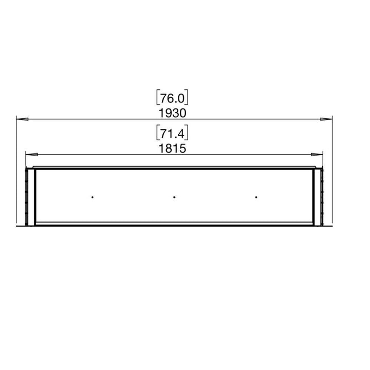 Flex 68SS Single Sided Ethanol Fireplace Insert Technical Drawing Plan View