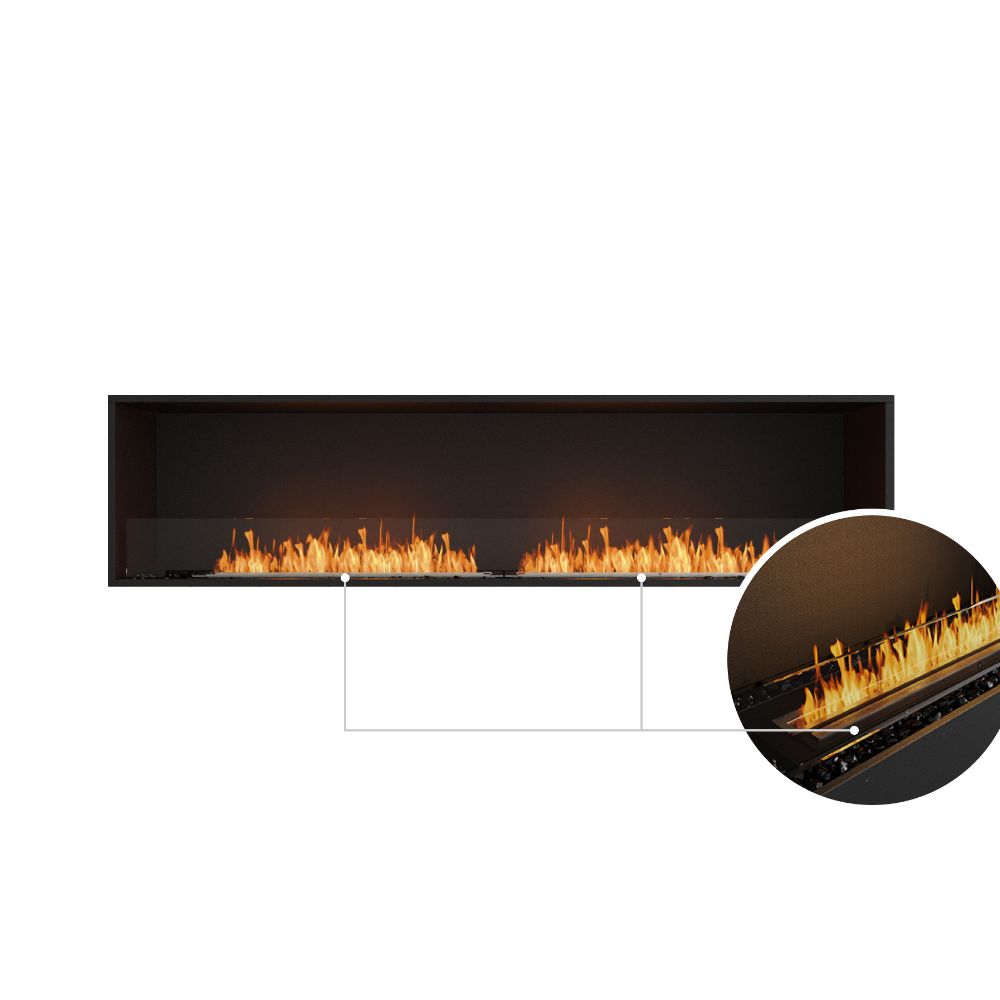 Flex 86SS Single Sided Ethanol Fireplace Insert Black Ceramic Close Up