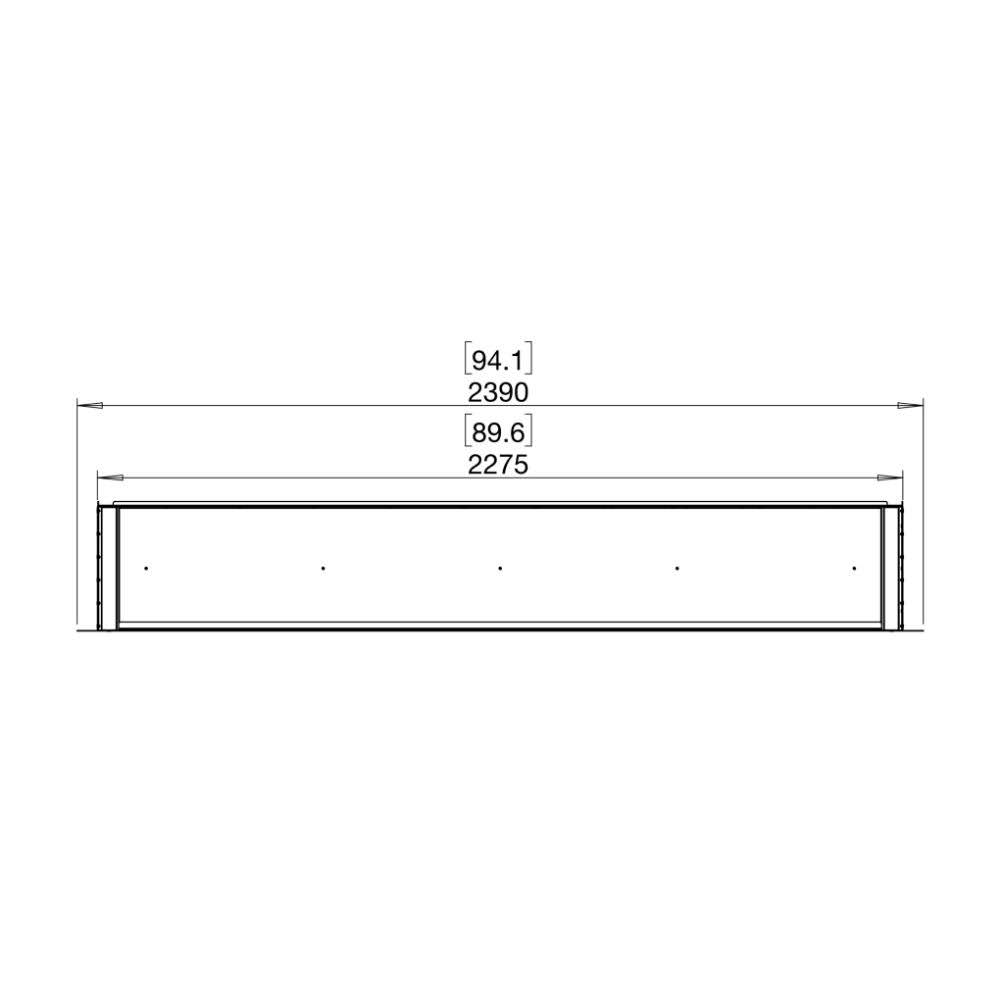 Flex 86SS Single Sided Ethanol Fireplace Insert Technical Drawing Plan View