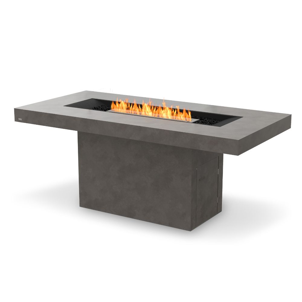 Gin 90 Bar Ethanol Fire Pit Table Natural Stainless Steel Burner