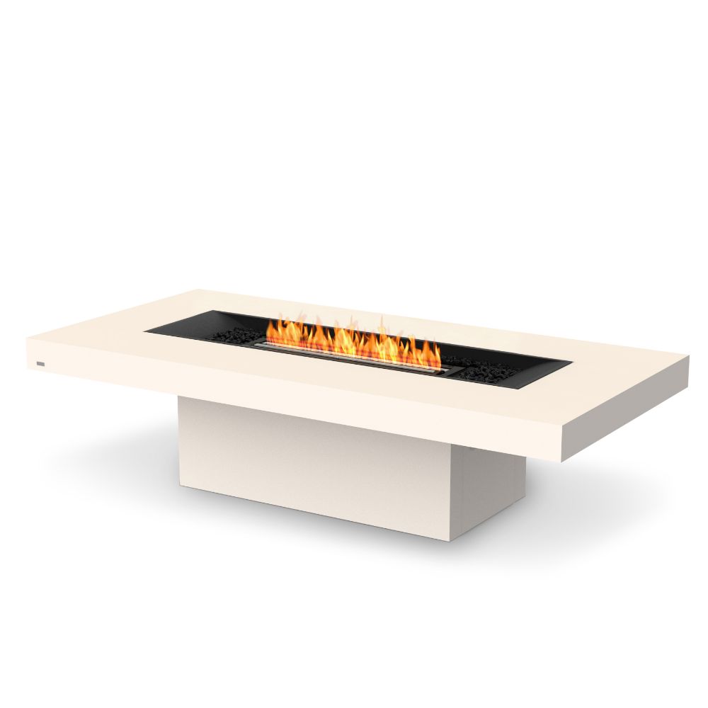 Gin 90 Chat Ethanol Fire Pit Table Bone Black Burner