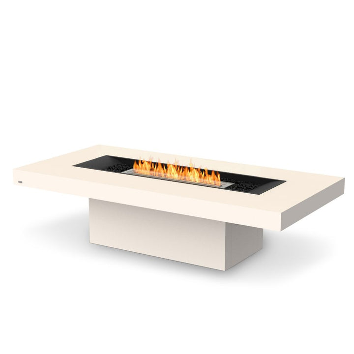 Gin 90 Chat Ethanol Fire Pit Table Bone Stainless Steel Burner